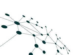 Eine Linienzeichnung eines Netzwerkes mit Punkten und verbindenden Linien