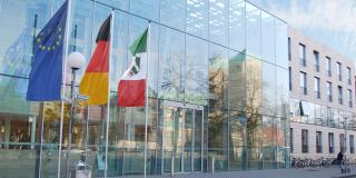 Außenansicht des Dienstgebäudes der Bezirksregierung Münster